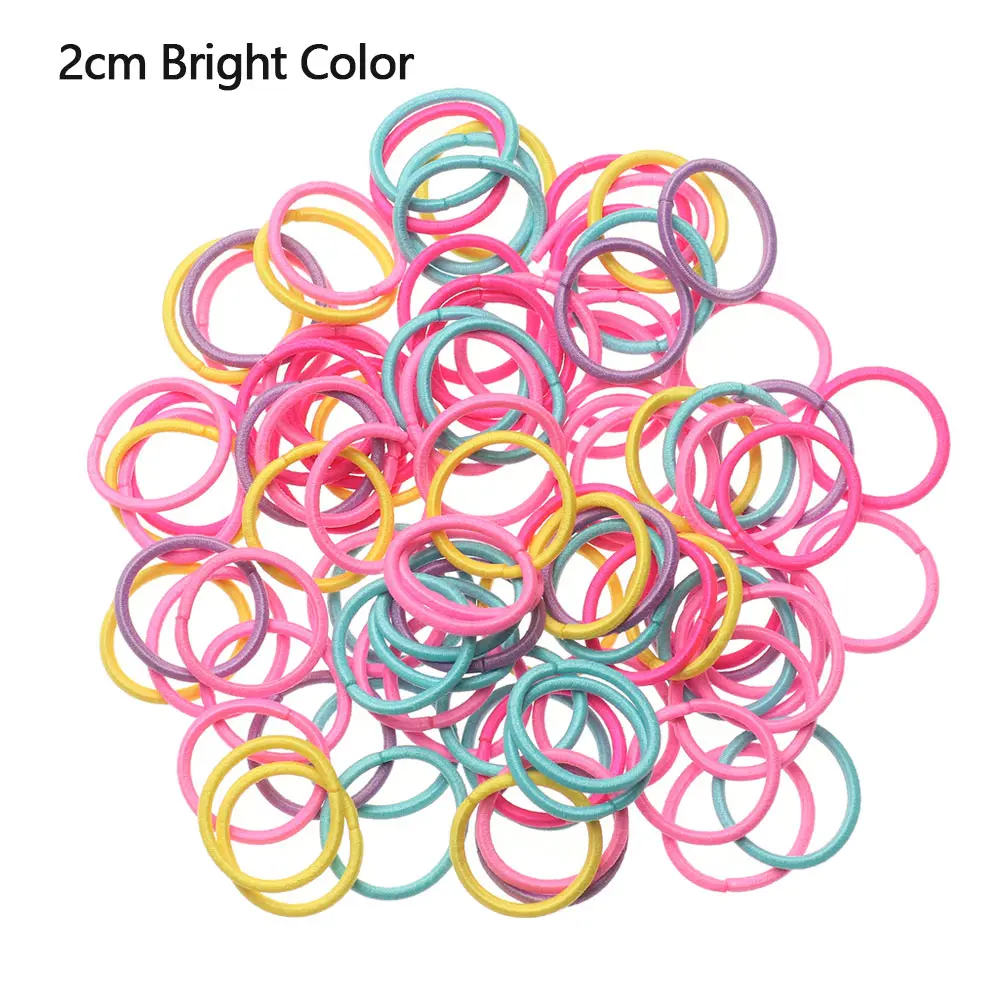 100pcs/lot 2CM Hair Accessories Girls Rubber Bands Scrunchy Elastic Hair Bands Kids Baby Headband Decorations Ties Gum for Hair child safety seat Baby Accessories
