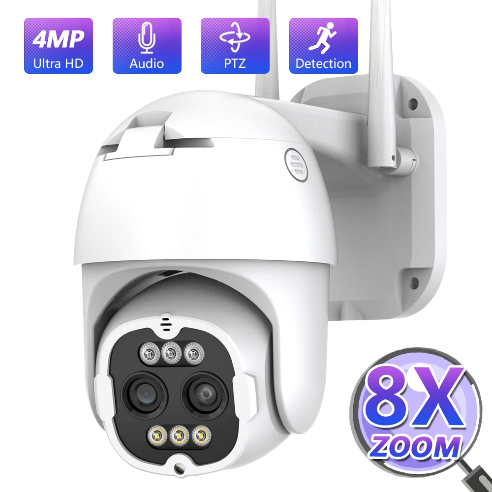 4MP Binocular Wifi Ptz Camera Face Tracking Zoom Video Surveillance