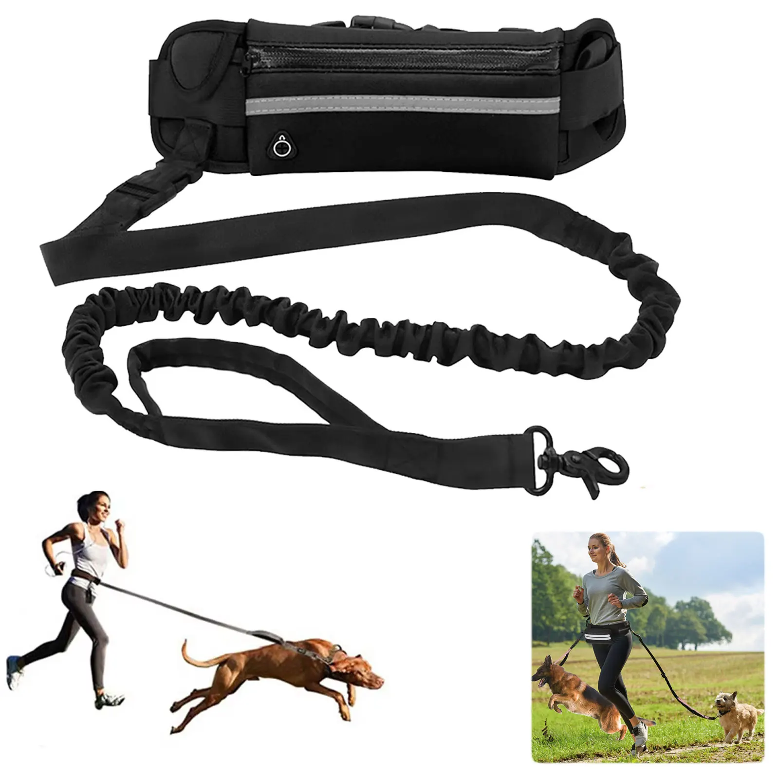 Hands Free Dog Leash Reflective Leash with Waist Bag Retractable Elastic Belt Dog Traction Rope for Running Walking Pet Products Hands Free Dog Leash Reflective Leash with Waist Bag Retractable Elastic Belt Dog Traction Rope for Running Walking Pet Products