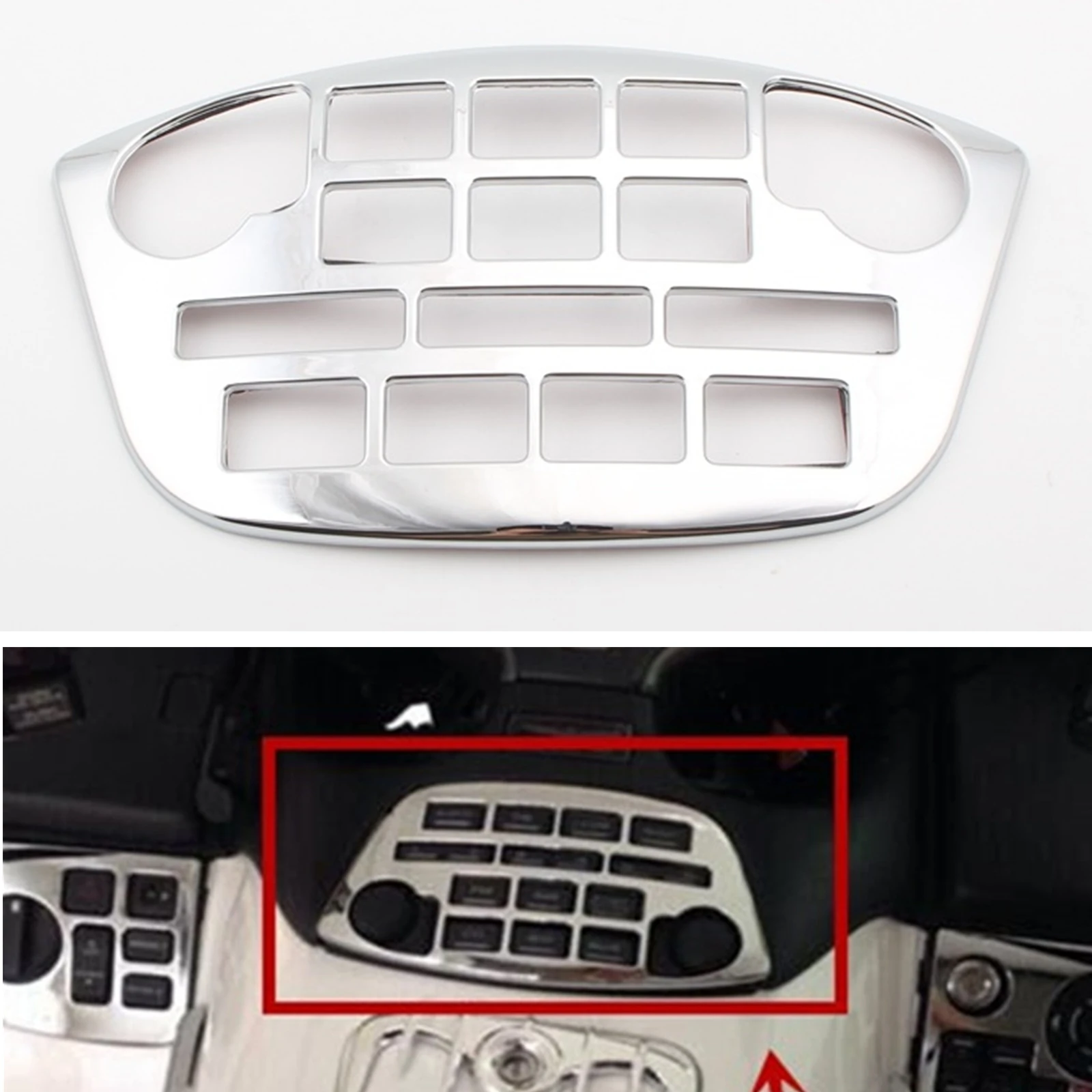 

Motorbike CD Radio Control Panel Accent Trim Fairing Frame Cover Decal For Honda Goldwing GL1800 2001-2011