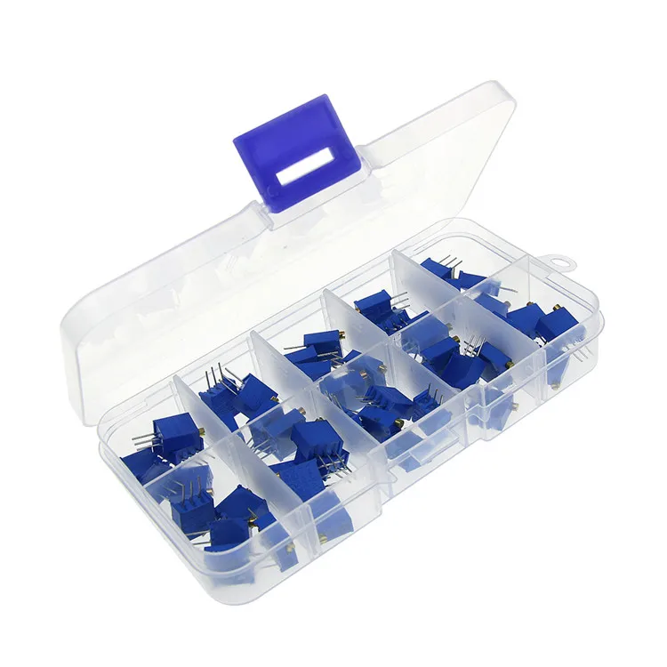 

Комплект потенциометра Pemangkas, 50 дюймов, 3296 Вт, многооборотный резистор Presisi Tinggi 3296, вариабельный 50K 100K 200K 500R 1K 2K 5K 10K 20K 1M