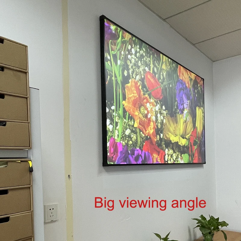 Ambient Light Rejecting ALR CLR 60 - 150 Inch Fixed Frame Projector Screen 1CM Narrow Bezel for Home Theater Projection 4K 3D