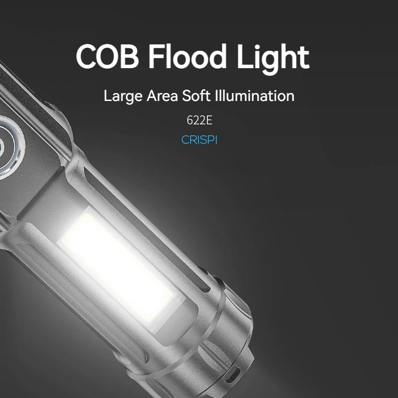 웃는 상어 622E 슈퍼 밝은 LED 손전등 야외 캠핑 하이킹 조명에 대 한 충전식 Zoomable 방수 토치 라이트
