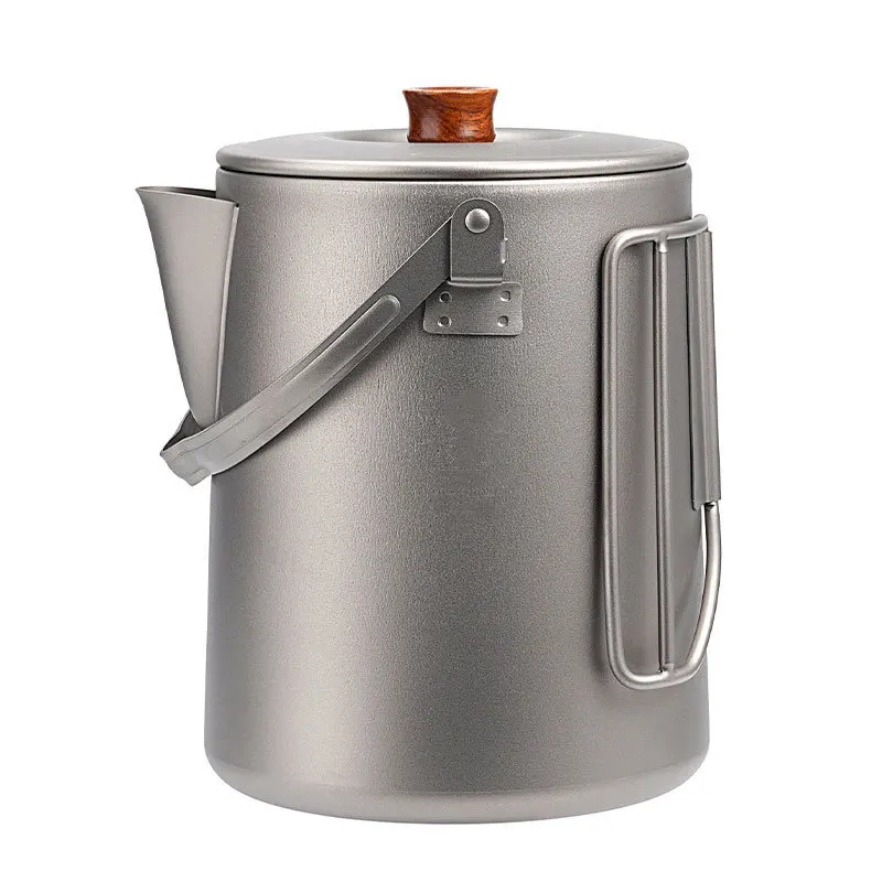 캠핑 티타늄 물 주전자 1500ml 초경량 요리 주전자 차 주전자