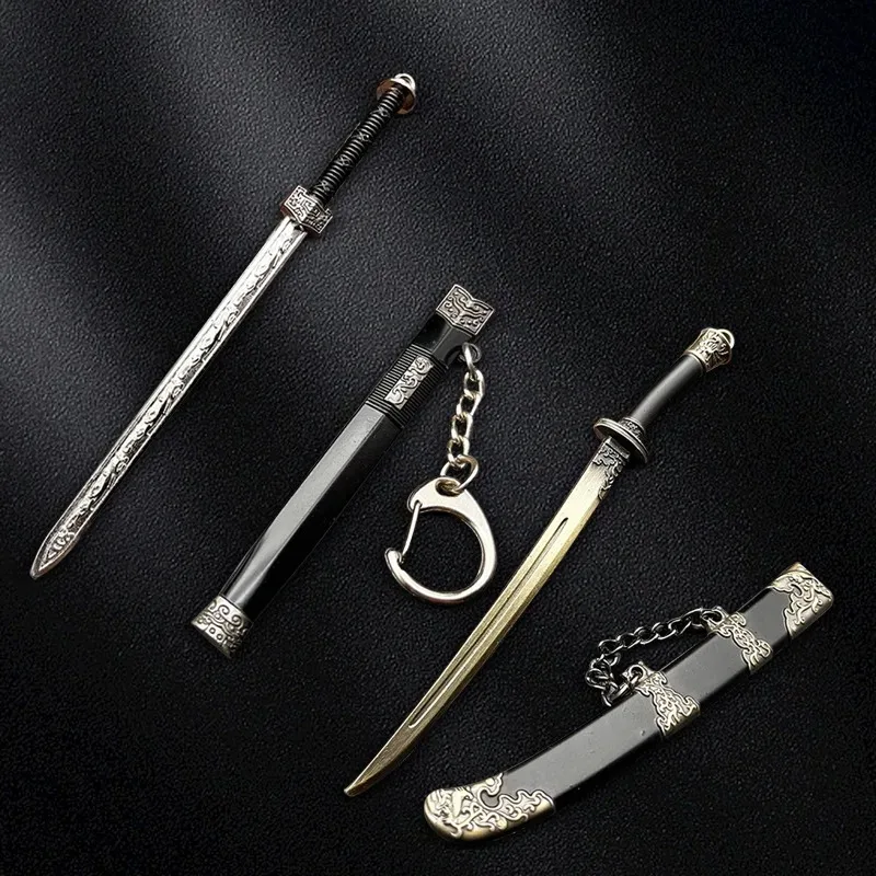 Metal Scabbard of Ancient Swords Keychain Pendant Small Unopened Blade Weapons