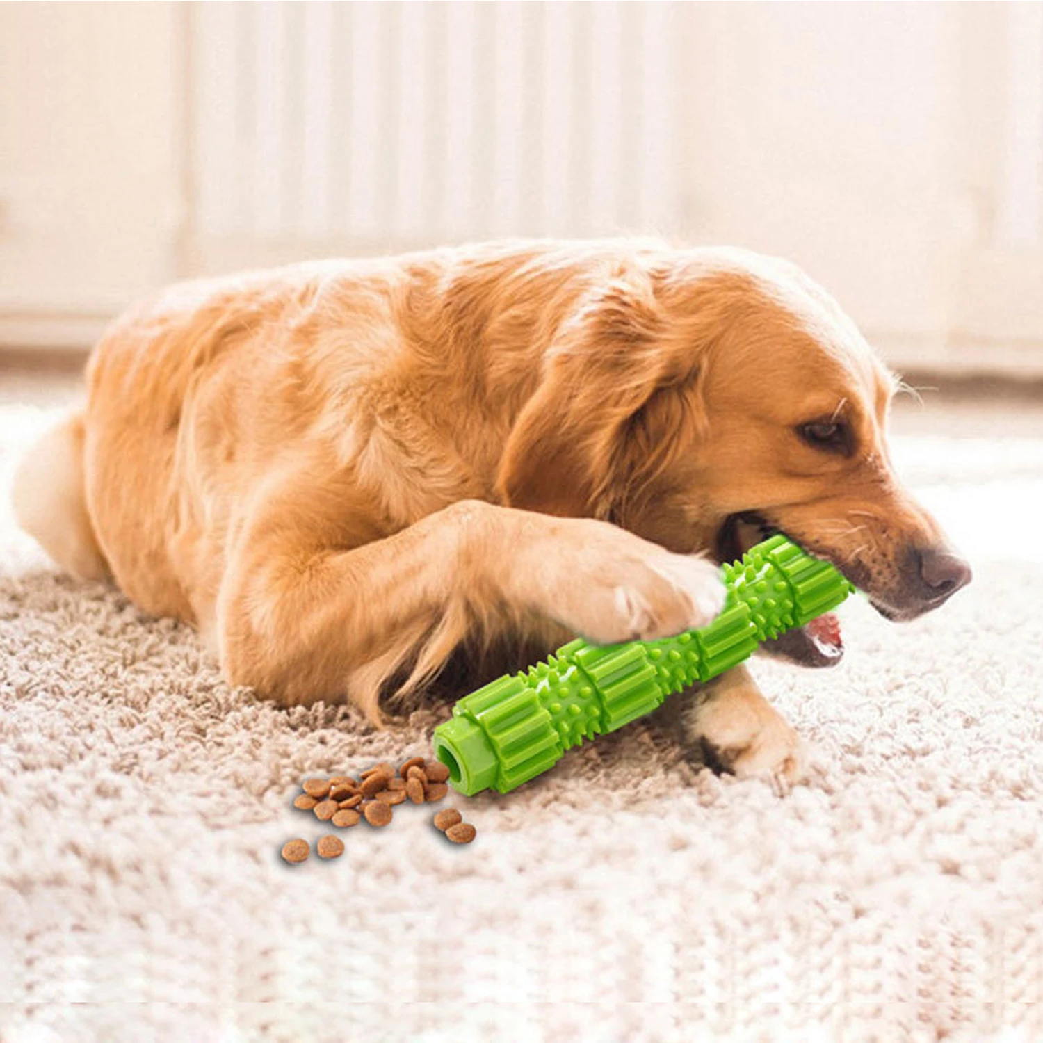 Pet Dog Chew Toy for Aggressive Chewers Treat Dispensing Rubber Teeth Cleaning Toy Squeaking Rubber Dog Toy Toys for Dogs 1Pc 3
