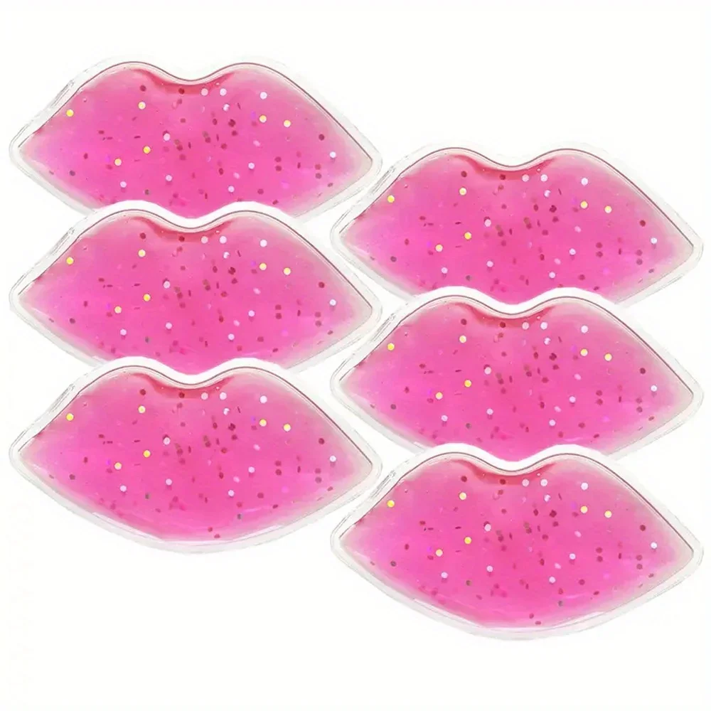 2 Pcs Glitter Sequin Gel Eye Mask and 1lips Ice Pack - Reusable Dual Temperature Eye Patches, Hot & Cold 4