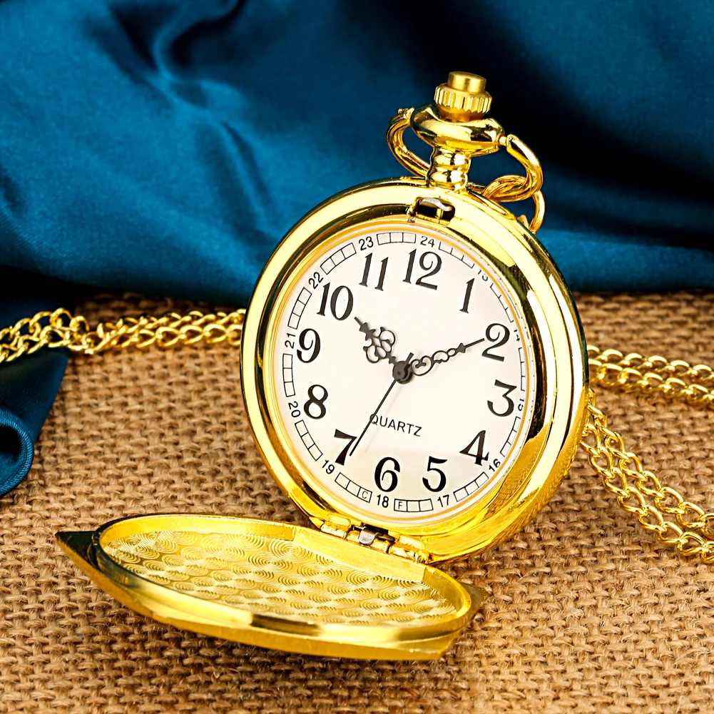 Top Luxury Gold Anything from Trolleys Wizard Magic World Quartz Pocket Watch Cosplay Necklace Pendant Chain Jewelry Male Clock