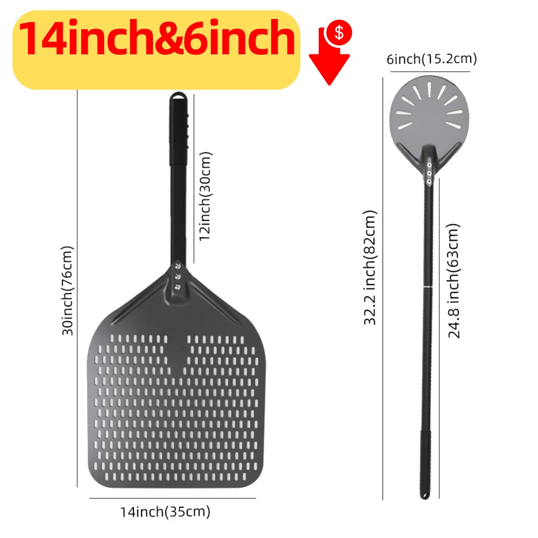Enhanced Pizza Oven Shovel and Paddle Set - Hard Anodized Baking Tool Collection