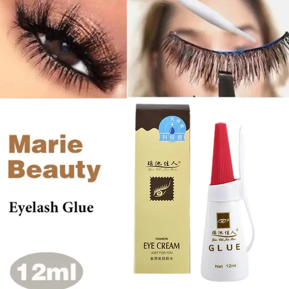 

12ML Waterproof Fake Eyelashes Glue Professional Eyelashes Eyelid Double Tools Glue Extension Makeup J8A5