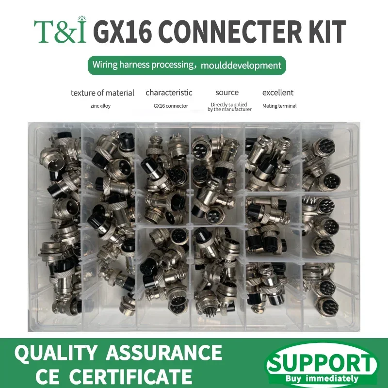 

GX16 KIT 2 3 4 5 6 7 8 9 10P Nut type Male&Female Aviator Aviation Plug Socket CircularElectric Wire Panel Connector set