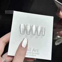 1pc 10ml Holographic Glitter Mirror Porcelain White Cat Eye Gel Polish Magnetic Galactic Effect Gel Nail Polish Soak Off UV LED 3