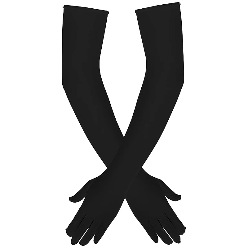 Adult Opera Elbow Stretch Satin Finger Long Gloves Women 1920s Flapper Costume Gloves Accessories