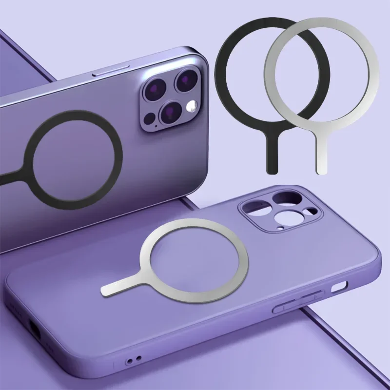 Metal Rings Sticker Universal For Magsafe Magnetic Wireless Charger Iphone Samsung Xiaomi Car Phone Charger Plate Iron Sheet