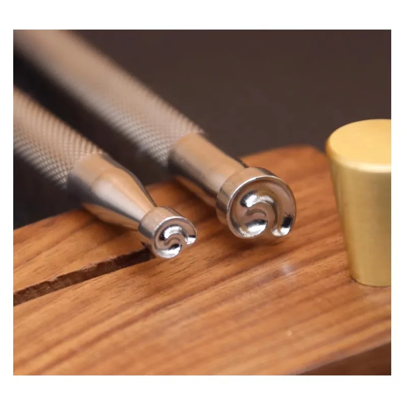 Stainless Steel 304 Leather Embossing Tool Scroll Pattern DIY Leathercraft Stamping Seal For Handmade Leather Projects