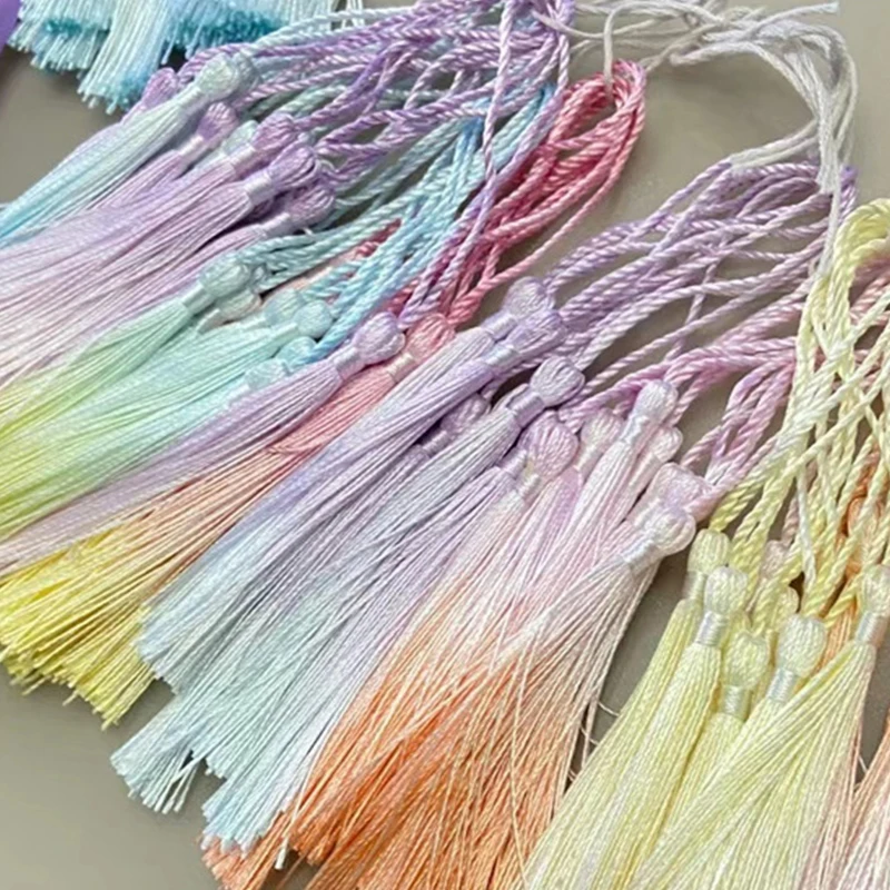 공예 폴리에스터 실크 술 프린지 공예, DIY 바느질 의류 펜던트 장식 책갈피, 그라디언트 13cm, 8 개, 신제품