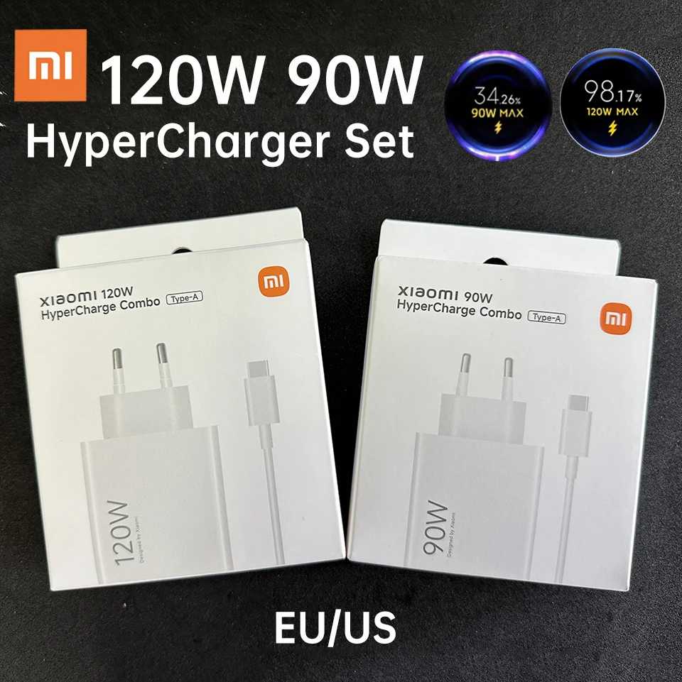 Chargeur Xiaomi 120W 90W Turbo Hypercharge Câble Adaptateur Secteur Chargeur Xiao Mi 17 15 14 T Pro + Redmi 13 12 Poco X7 X8 F7 F8
