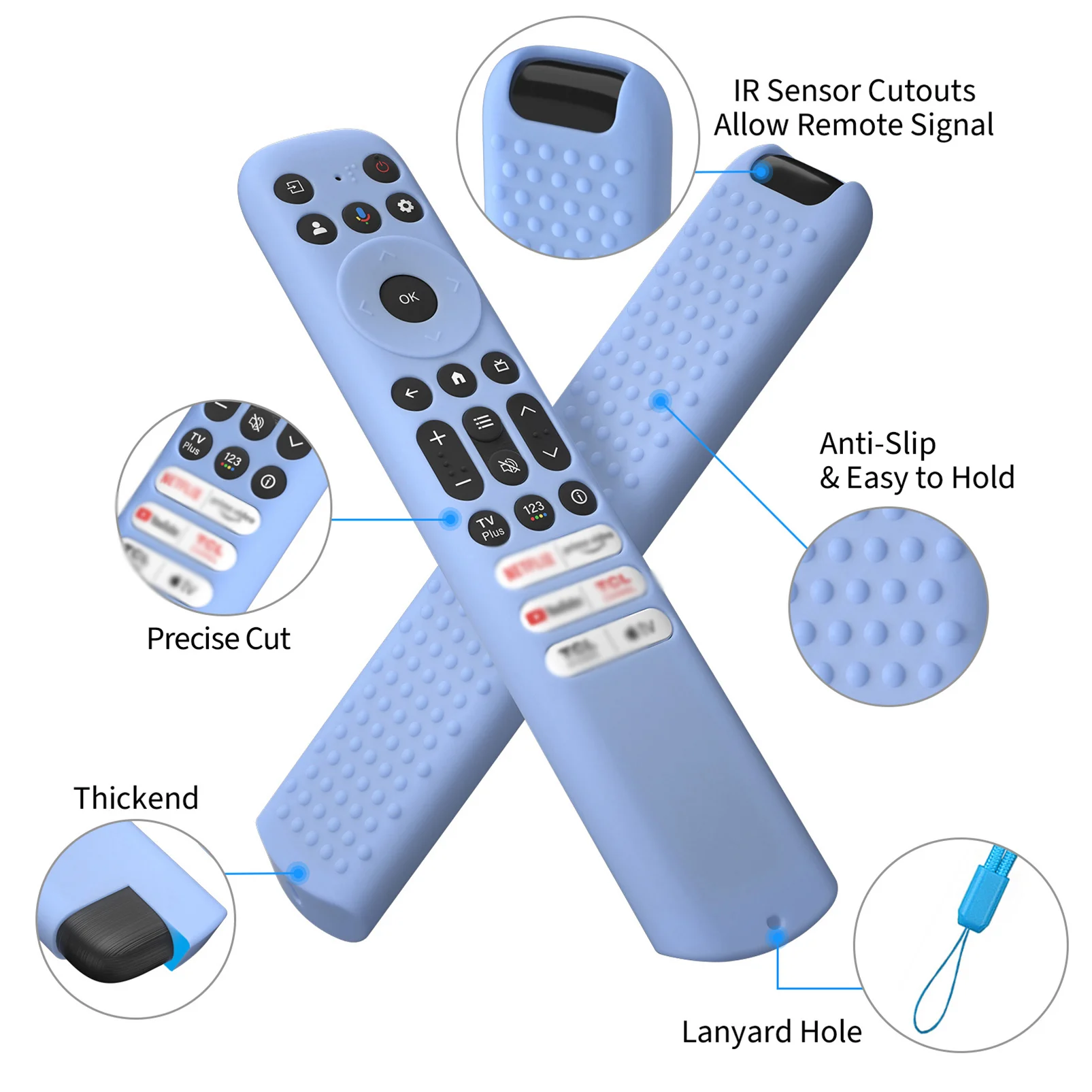 Silicone TV Remote Case for Smart TV TCL Control Case RC813 RC923 FMB3/RC902V FMR1 FMR4 FMR5 TVs Remote Protection Cover silicone remote case silicone remote sleeve silicone remote cover silicone case protector remote controller cover