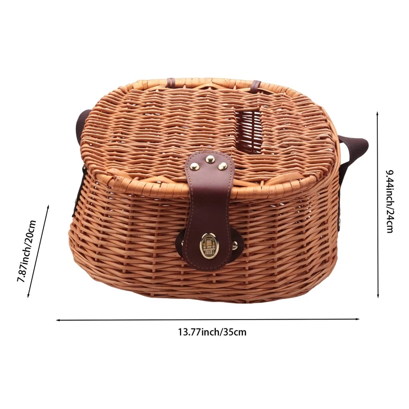 Wicker Basket Fishing Creel Trout Perch Cage Tackle Fisherman