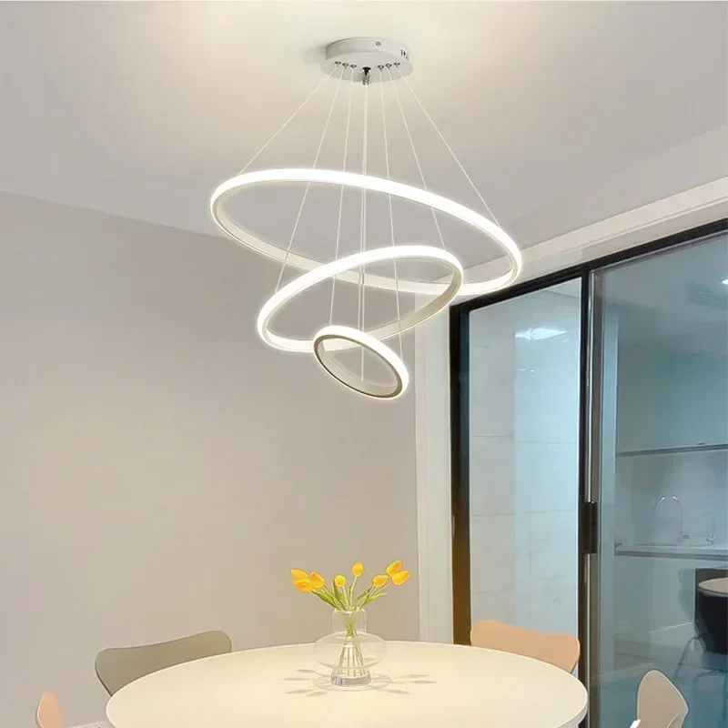 

New LED Chandelier 60W Simplicity Modern Ceiling Lamp 3 Colors In 1 Lamp For Living Room Dining Room Bedroom Indoor Lighting