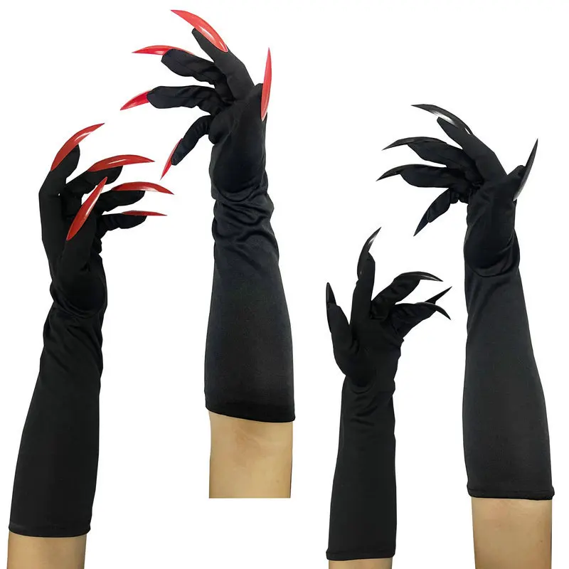 Griffe Halloween Gants à Griffes Noirs Halloween - Effrayants Avec Ongles Longs Pour D Guisement K 219597