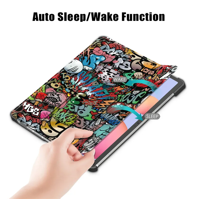 capa para samsung tab fe mais capa de moda pintado fold capa de couro para galaxy tab plus fe caso coque funda