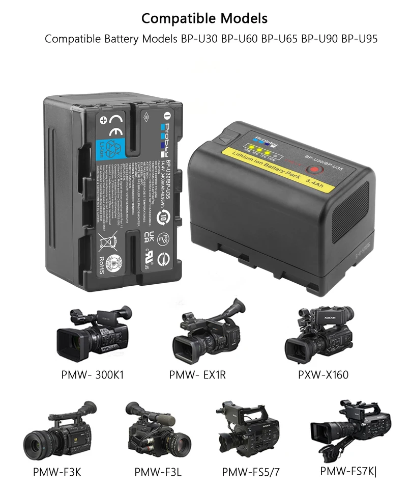 ソニー用バッテリー,BP-U35, BP-U30,u30,3400mah,PXW-FS5,pxw,fs7m2k
