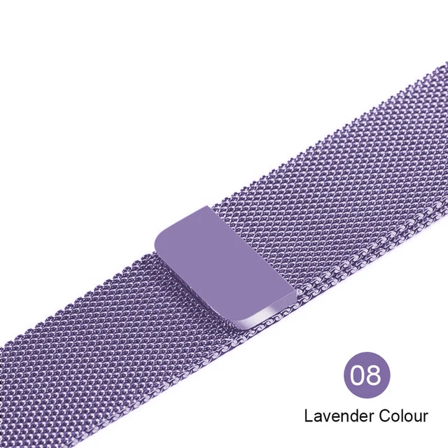 Strap For Apple watch band 44mm 40mm 42mm 38mm 41mm 45 stainless steel Metal bracelet magnetic Milanese loop Apple watch 34567se Lavender