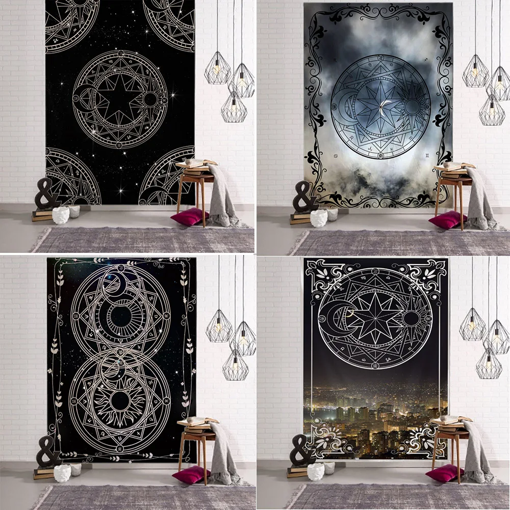 

Настраиваемый гобелен с мистическим узором руны настенный психоделический домашний декор пляжное полотенце Скатерть Коврик для пикника