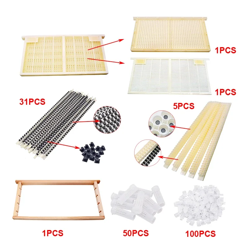 Beekeeping No Graft Queen Rearing Kit, Complete CQR-3C Queen Rearing System, Royal Jelly Producing, Beekeeping Equipment 2