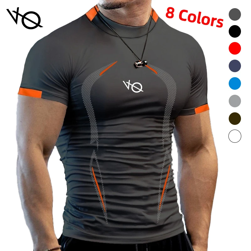 Summer Men's Performance T-shirts - Short Sleeve Quick Dry Top (1U8)