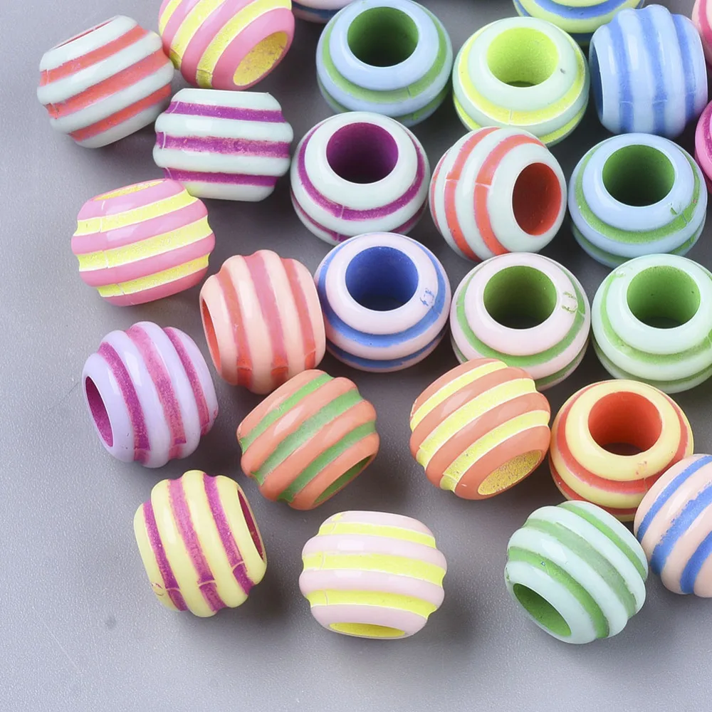 Matte Rondelle Spray Painted Acrylic Beads,large Hole Beads Jewelry  Decor,mixed Color,12x10mm,hole: 6mm,about 450pcs/500g F80 - Beads -  AliExpress