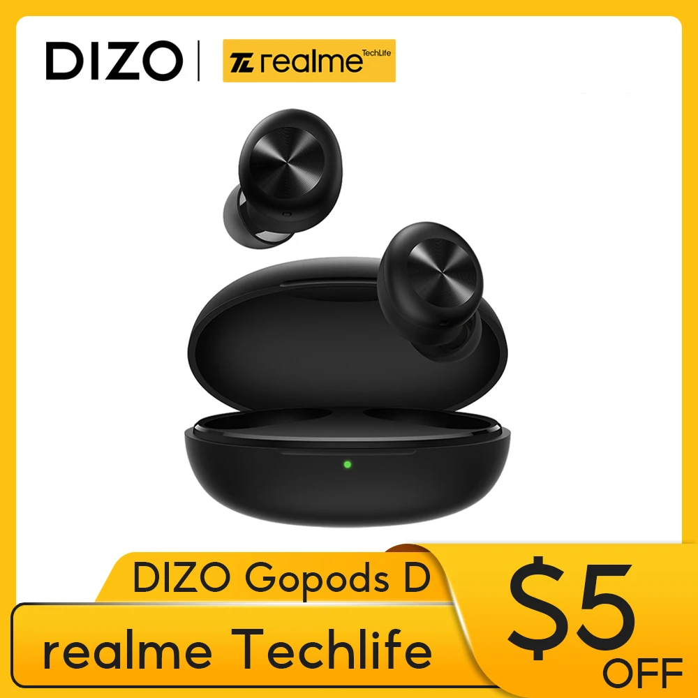 Realme Techlife Dizo Gopods D Tws Bluetooth Earphone 20h Playback Mini