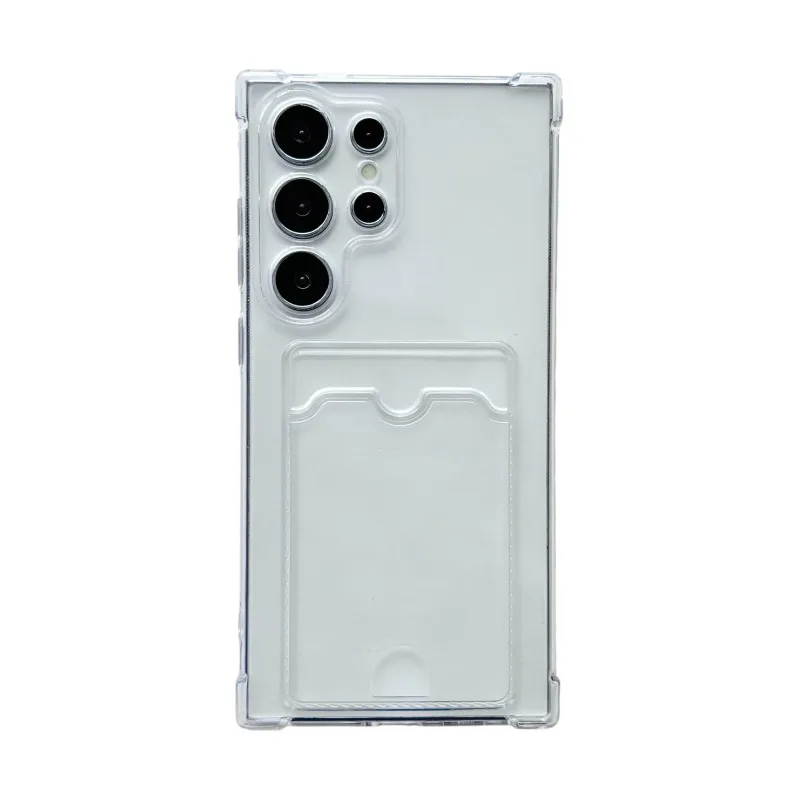 Luxury Soft Transparent Card Holder Phone Case - Shockproof Cover