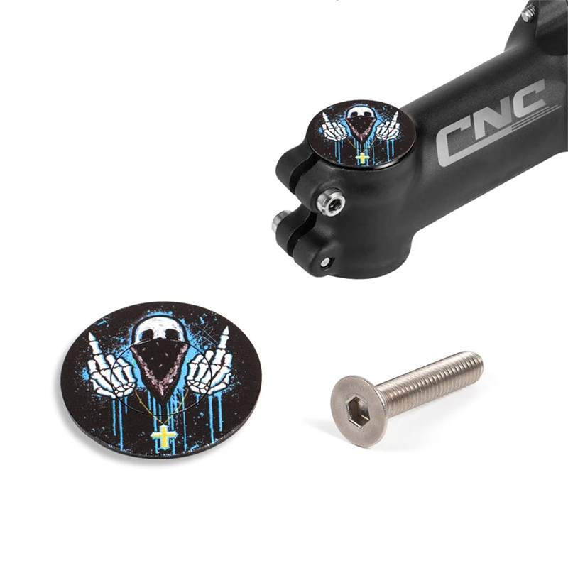 Pumixiy Tappo superiore in lega di alluminio per sterzo della bicicletta, con bullone di montaggio, diametro 31,8 mm, componente per MTB e bici da