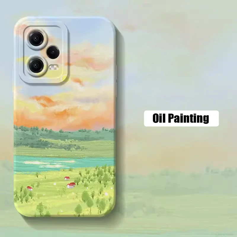 Abstract Watercolor Landscape Silicone Soft Phone Case