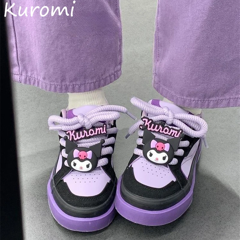 

Sanrio Kuromi Fashion Cute Board Shoes Fall and Winter Cartoon Versatile Casual Sneakers Sweet and Comfortable Flat Sneakers