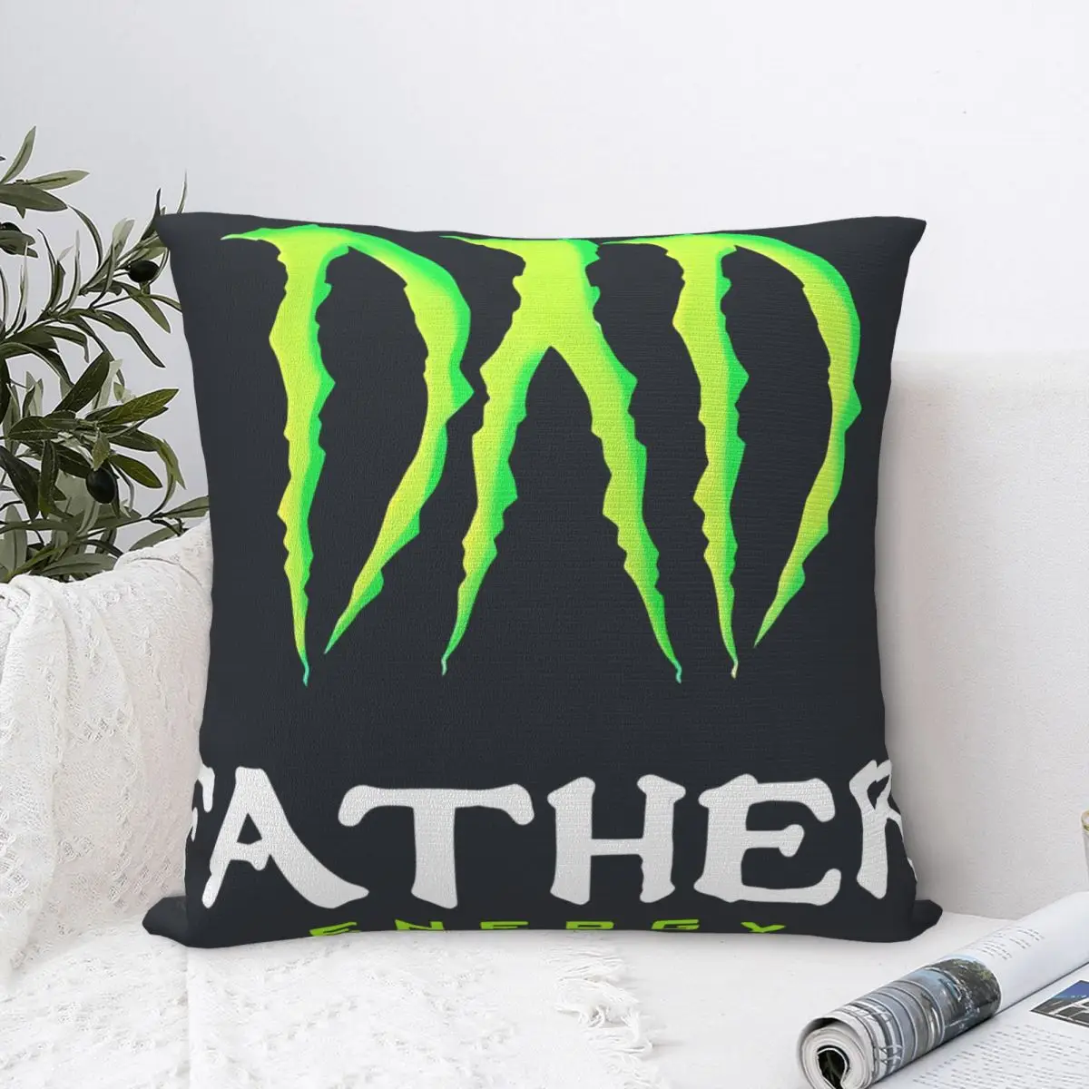 Father Energy Monster Happy Pillow Case Federa Per Cuscino Kawaii Federe Cuscini Decor Home