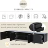 TV Stand for TVs Up to 80" Modern Entertainment Center with High Gloss UV Surface White & Black Wood Television Media Console 3