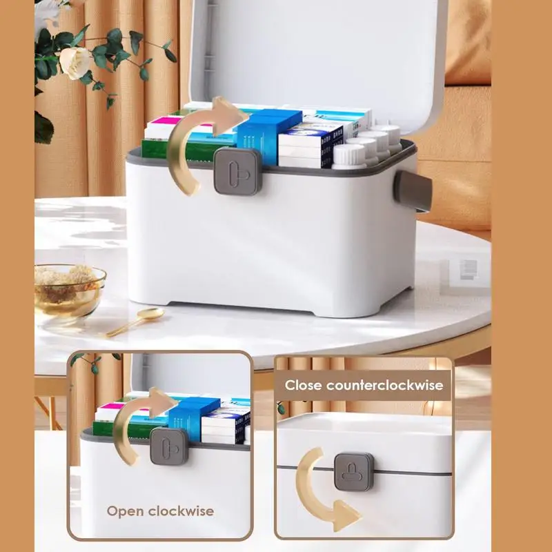 

Medicine Storage Box Portable Aid Box Empty Organizer Storage Container Family Emergency Kit Box Supplies First Aid Kit Box