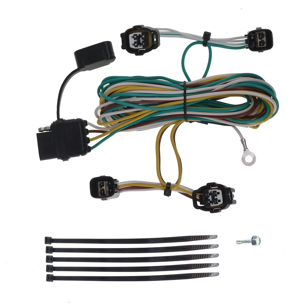 Car wiring harness trailer connector accessories 4-pin trailer wiring harness American version 98-06 Wrangler universial for polaris can am 2 lead 16 wiring harness spot lights rocker switch utv atv accessories