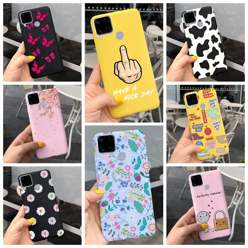 Per Realme C15 C 15 Custodia Rmx2180 Cover Posteriore Per Telefono Paraurti Antiurto Verniciato A Freddo Per Oppo Realme C15 2020 Funda Realmec15 Conc