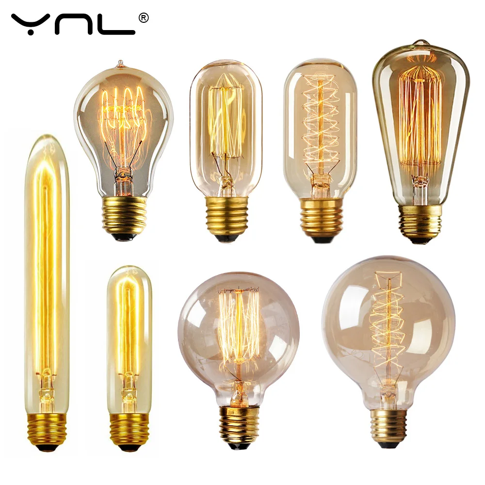 Edison bulb lampada retro lamp incandescent ampoule vintage E27 40w 220V For Decor Filament Bulb E27 Pendant Lights Antique Bulb