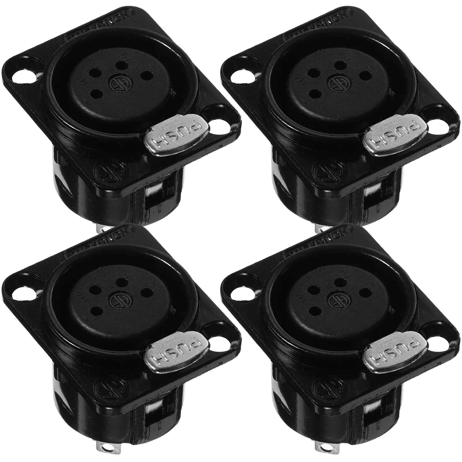 

4pcs XLR Interface Audio Speaker Panel Mount 4 Pin XLR Microphone Female Panel Connector