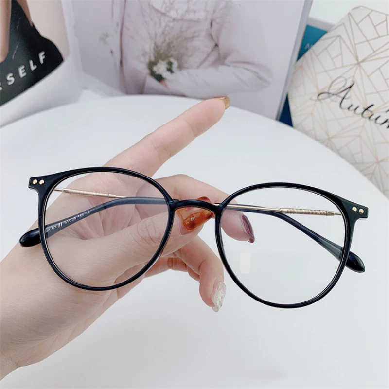 Stylish Unisex Blue Light Blocking Round Metal Frame Eyeglasses