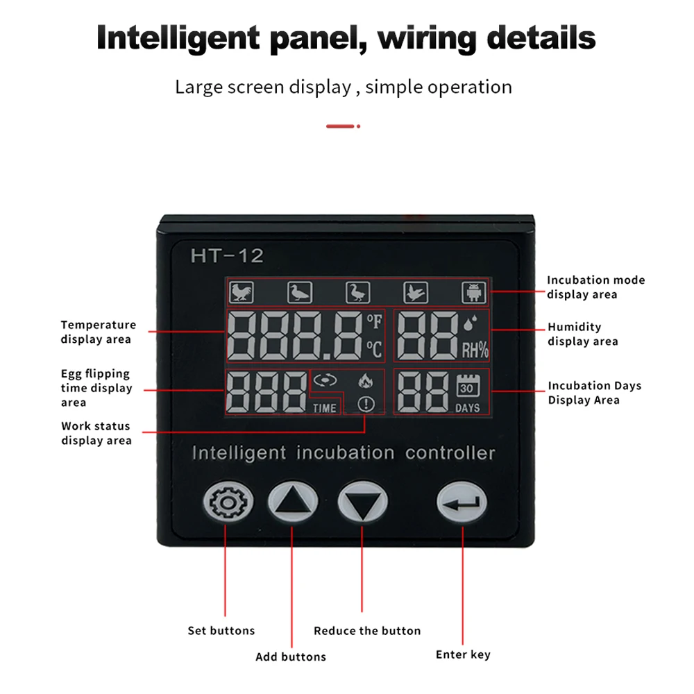 HT-12 Incubator Controller Temperature Humidity