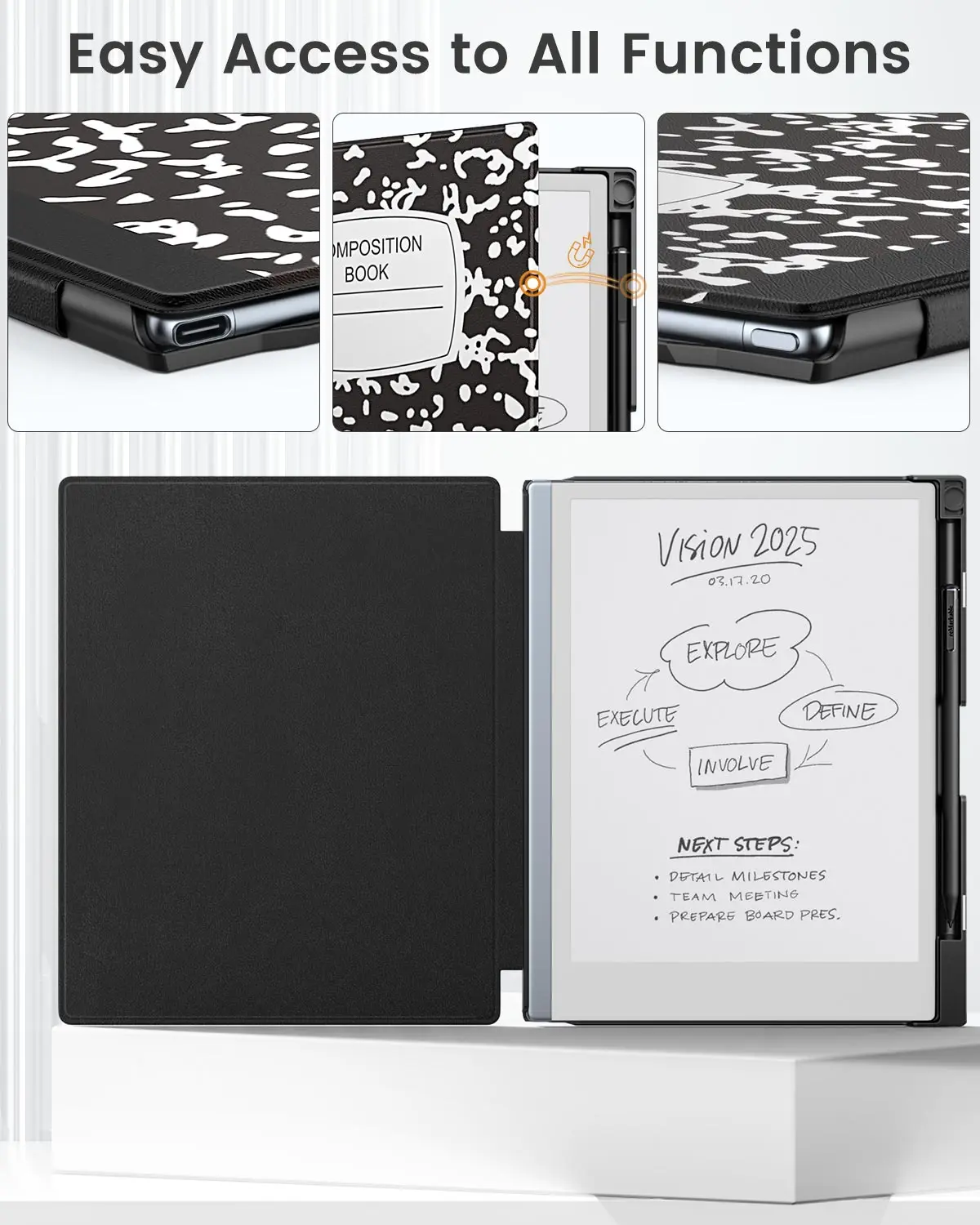 Capa Magnética Ultrafina para Notável Capa para Tablet Inteligente Fólio com Suporte para Caneta Leve 103 Lançamento 2023 - Imagem 5
