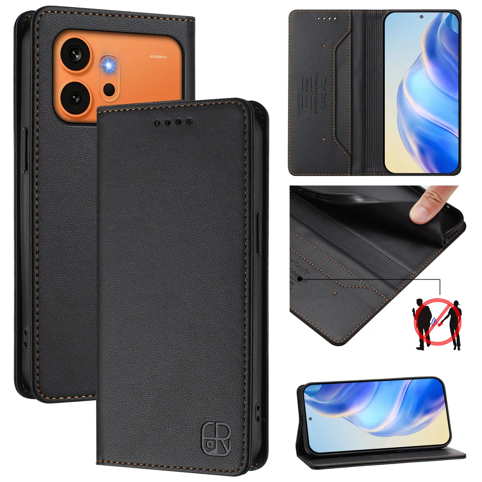 Luxury Anti-Theft Wallet Flip Cover Phone Case - Premium Smart Leather Coque