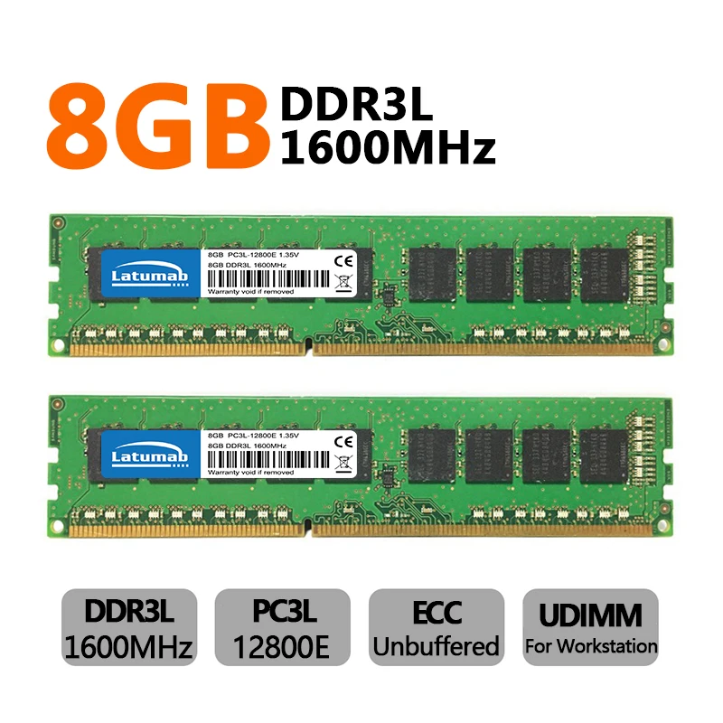 Memória 240pin da Estação de Trabalho da Memória de Ram Ddr3 Ddr3l 8gb 16gb 32gb 1333 1600 1866mhz Ecc Udimm Pc314900e 12800e 1.35v 1.5v Ram - Imagem 4