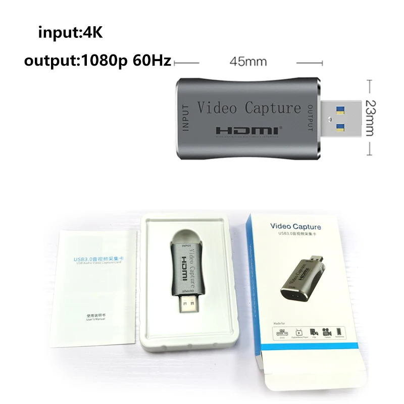 USB 3.0 To HDMI-Compatible USB C Audio Video Capture Type-C Card For Youtube OBS Live Streaming Broadcast Game Recording Box video capture adapter